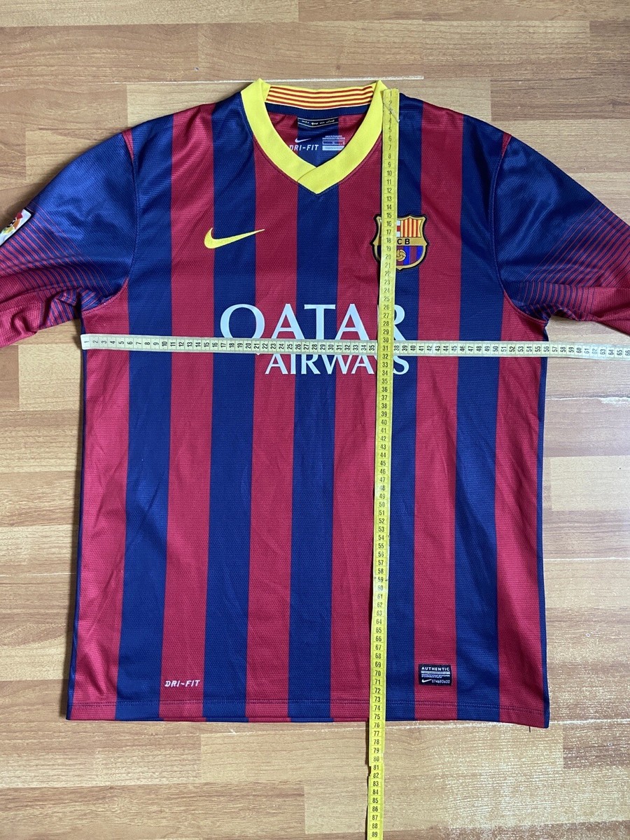 部活着 BARCELONA 2013 2014 HOME SHIRT JERSEY LONG SLEEVE NIKE