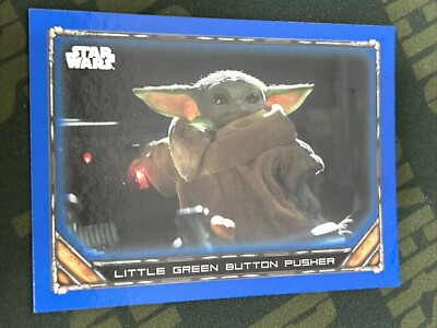 2020 RARE BLUE Mandalorian Season 1 Little Green Button Pusher #39￼