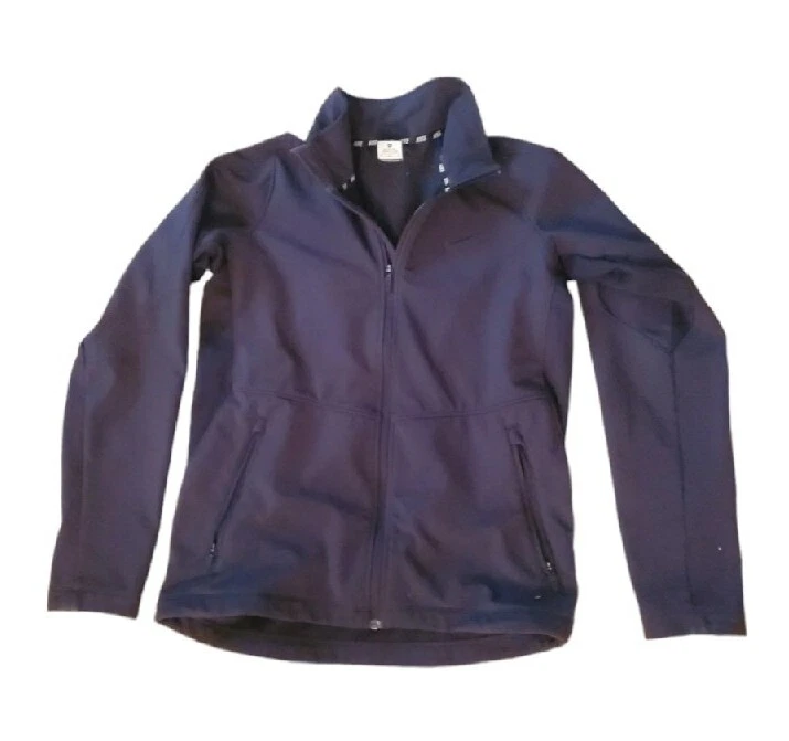 NIKE Mens Black Full Zip Athletic Soft Shell Coat Jacket Size Medium