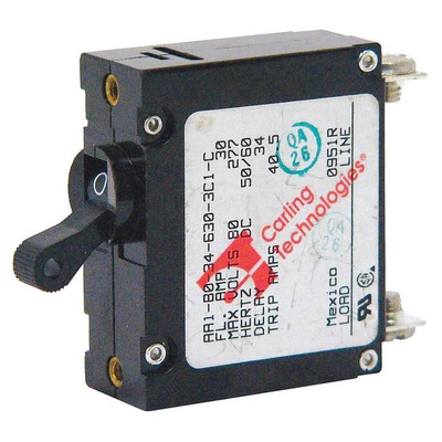 CARLING TECHNOLOGIES AA1-B0-34-620 -5D1-C Circuit Breaker,20A,Magnetic,250/277VA