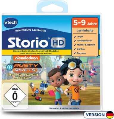VTech 80-271304 Rusty Rivets HD Lerntablet Tablet für Kinder Kindertablet, bunt
