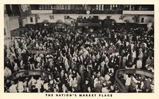 Postcard NY New York City Stock Exchange Interior Nations Market Place PC L8996