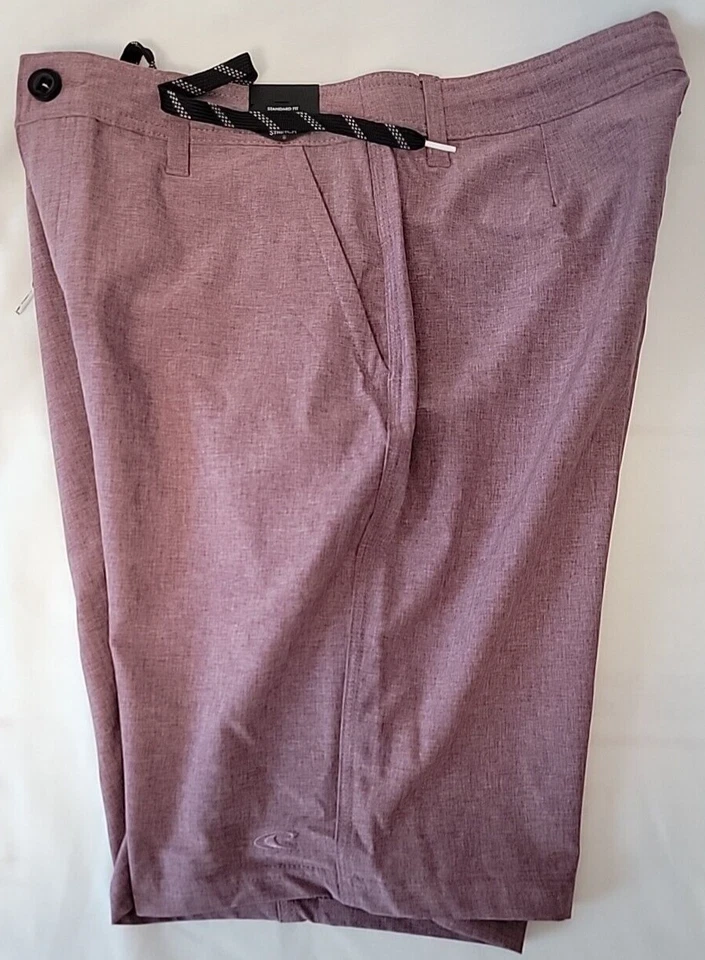 Pantalones Cortos Híbridos O’Neill 20” Para Hombre Talla 31 Rojo Brezo Púrpura Playa Natación Atletismo Foto 2 de 4