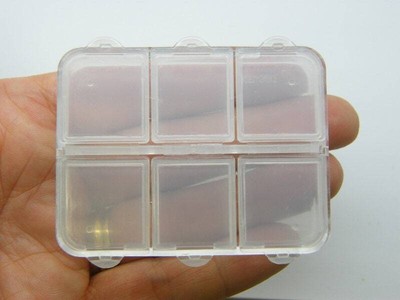 2 Aufbewahrungsbox 6 Fächer Kunststoff