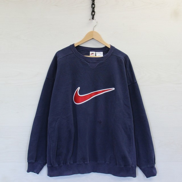 Vintage 90s Nike Spell Out Swoosh Embroidered Sweatshirt ...
