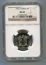 NGC MS 68 South Africa R5 Year 1995 Coin 5R