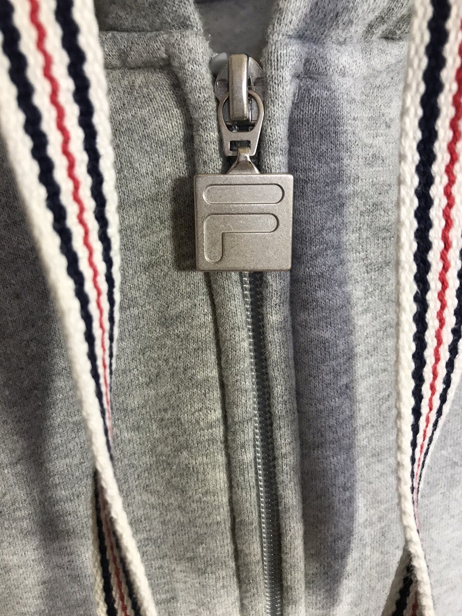 Fila Hoodie Gray Zip Up XXL with Defects Red White Blue Trim Fila Hoodie Gray Zip Up XXL with Defects Red White Blue Trim