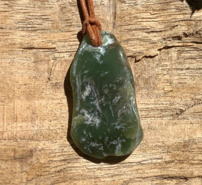 Wyoming Jade Kiesel Anhänger Apfelgrün Nephrit Jade Wüstenstein Halskette #7