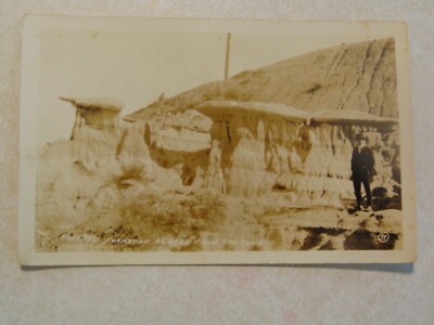 A1145 Postcard RPPC Red Trail Bad Land formation rocks