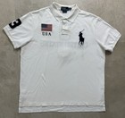Polo By Ralph Lauren Top Polo White USA Short Sleeve Men's Size Extra Large XL..