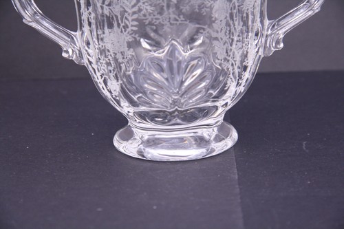 Fostoria Baroque Chintz Sugar Bowl Individual Footed With Handles Etched - Picture 9 of 13