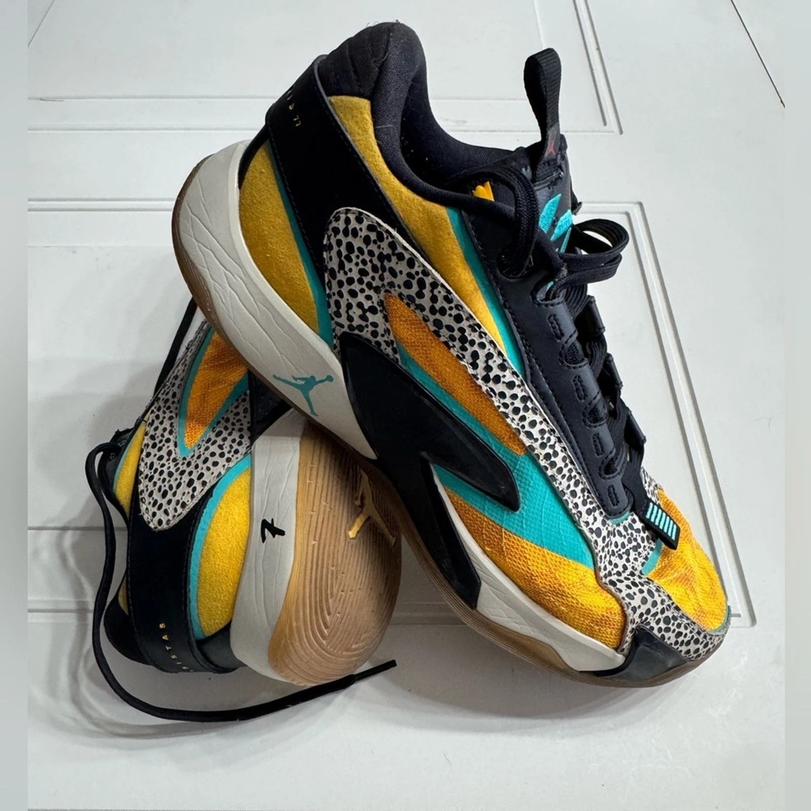 Nike Air Jordan Luka Doncic 2 II Pitch Safari nere arancioni giada da uomo taglia 10 scatola