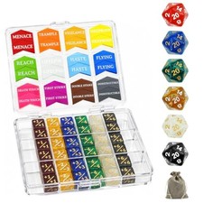 66PCS MTG Dice Set, 36Pcs 12mm +1/+1-1/-1 Counter Dice, 6 D20 Life Counters, ...