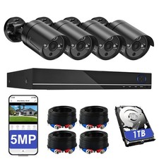 CCTV 5MP HD Security Camera System Kit 8CH DVR 1TB Home Surveillance Outdoor