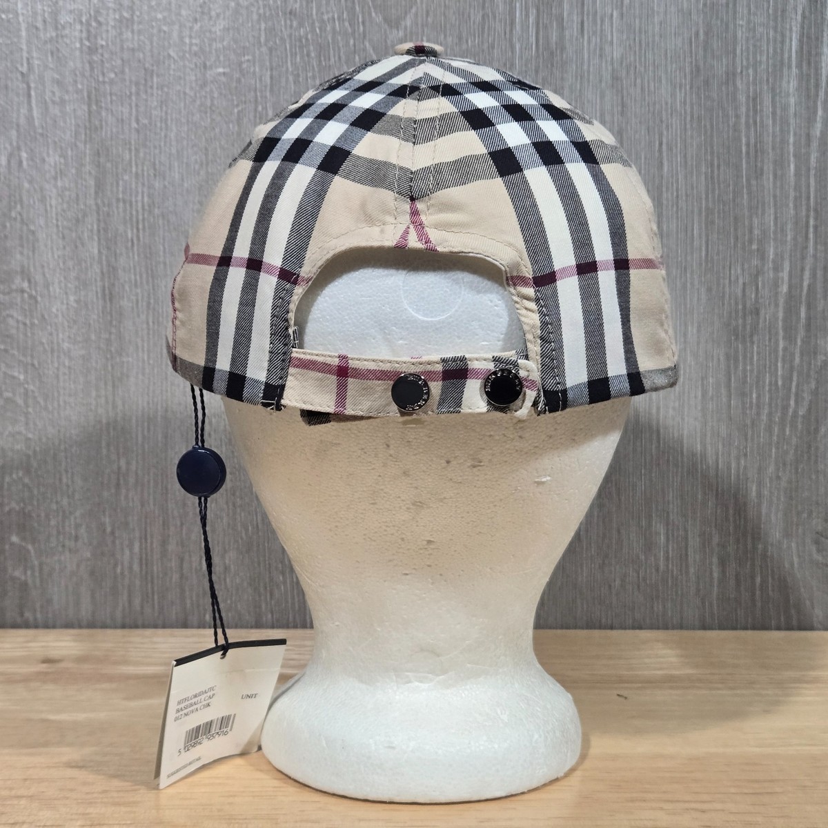 Burberry London Nova Check Ball Cap Snapback Hat Beige Plaid Made