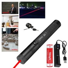 Portable Light Laser Pointer Rechargeable Flashlight Cat Toy Adjustable FocusRed