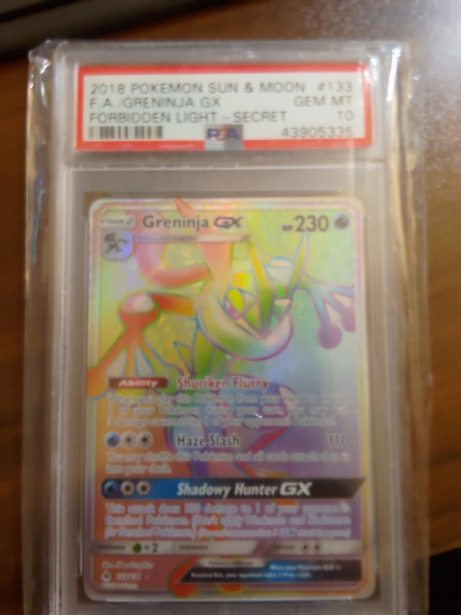 2018 Pokemon Sun & Moon Forbidden Light #133 Fa/Greninja Gx PSA 10