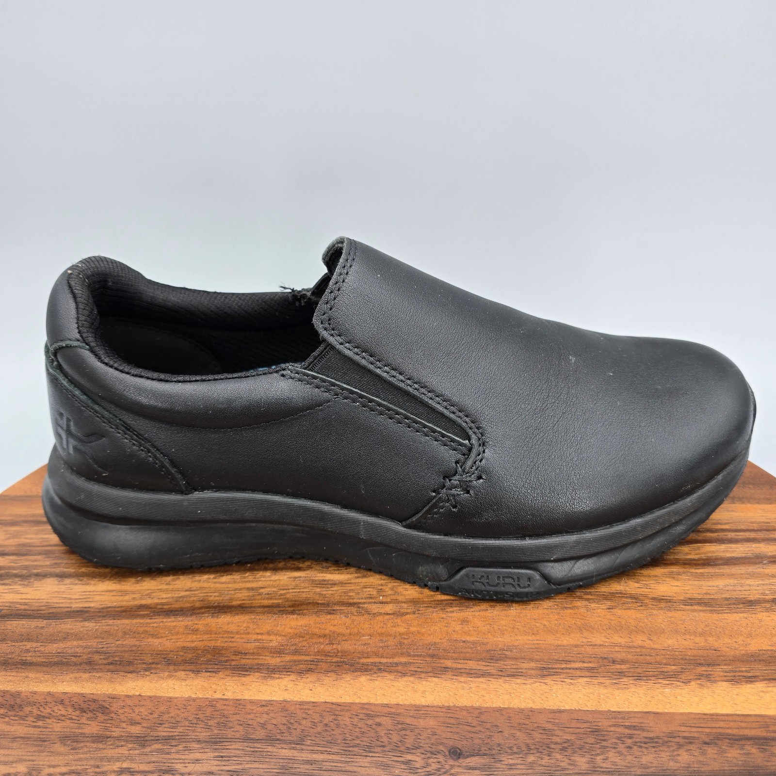 SAOLA Kuru Kivi 2 Scarpe da Lavoro Uomo 8 Larghe Pelle Nera Antiscivolo Slip On Chef