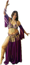Premium Elegant Purple Belly Dance Costume   Professional Belly Dancing...