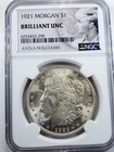 1921-S US Morgan Silver Dollar $1 - NGC Brilliant Uncirculated