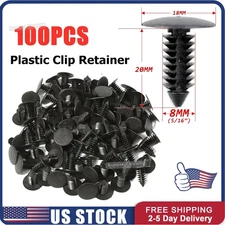 100x 8mm Bumper Clips Auto Car Hole Plastic Rivets Fastener Fender Push Pin NEW