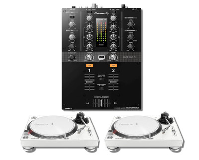 Pioneer DJM-250MK2 2-channel DJ Mixer with Pioneer PLX-500 White (Pair)