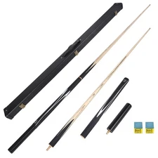 Professional Ash 3/4 Pool Cue Stick w/ 11.5mm Tip 6" Extension Rod & Carry Case