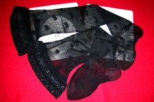 BAS DIOR JARRETIERE PAMELA STAY-UP T 2 NOIR NYLON VOILE SEXY LINGERIE LUXE PARIS