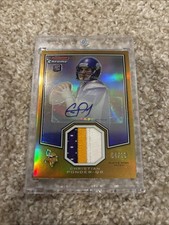2011 Bowman Chrome Christian Ponder Rookie RC Auto Game Used Jersey Patch /10