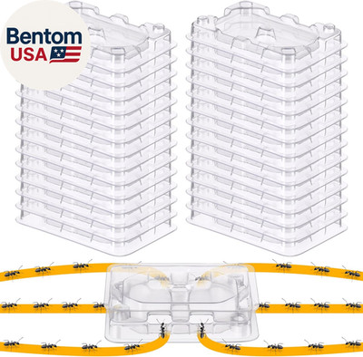 32 Pcs Ant Bait Stations Reusable (Bait NOT Included), Multi Surface Ant Killer