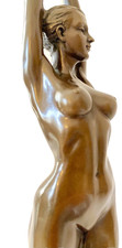 Bronze Figurine - Bronze Nude of Raymondo on Marble Base Handmade Signed