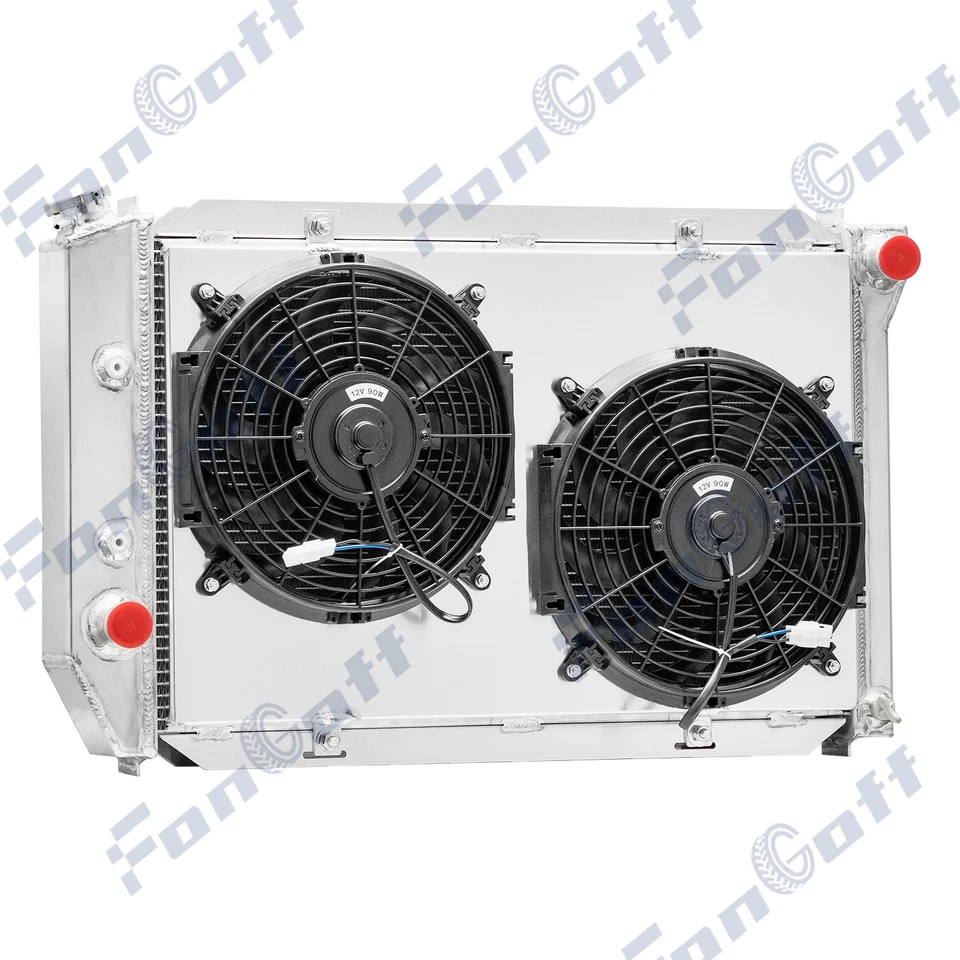 4 Row Radiator Shroud Fan For 1969-73 Ford Mustang Torino Mercury Marquis 5.8L Foto 3 de 4