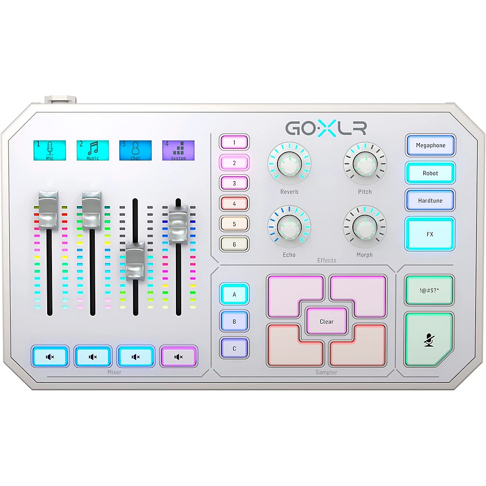 TC Helicon GoXLR - 4-канальный USB-потоковый микшер с голосовыми эффектами и сэмплером - Белый