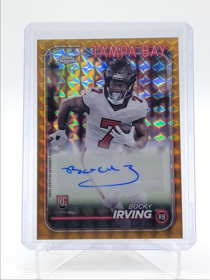 BUCKY IRVING 2024 TOPPS CHROME ROOKIE GOLD GEOMETRIC RC AUTO /50 Q4349