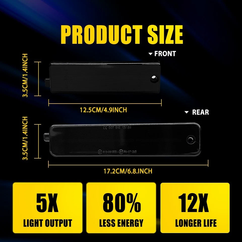 PARA PONTIAC FIREBIRD 1998-2002 LED LUCES MARCADORAS LATERALES AHUMADAS LUZ Blanco 4-20x Foto 3 de 4