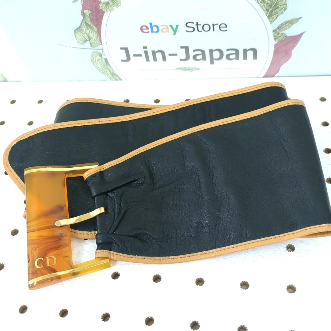 Ceinture Christian Dior noire marron taille 65 femme occasion du Japon