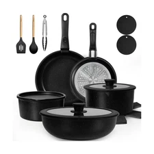 KIKCOIN 20 Pcs Pots and Pans Set Non Stick, Detachable Handle Cookware Sets N...