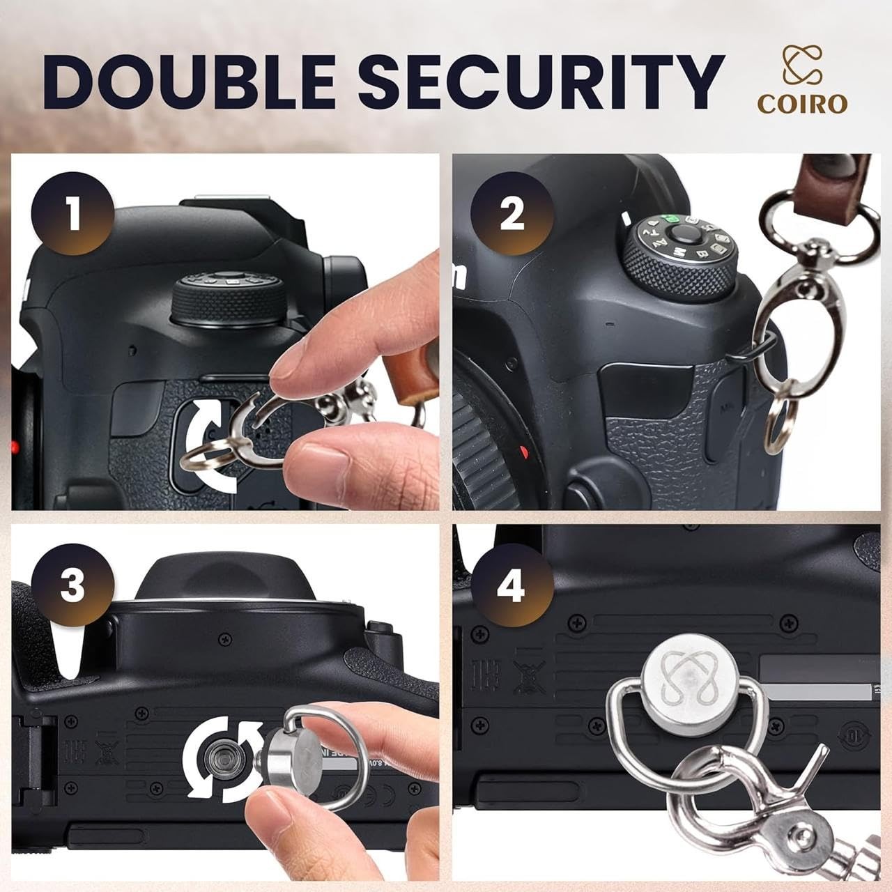 Camera Harness for 2 Cameras – Dual Shoulder Leather Camera Strap – Double Ca...