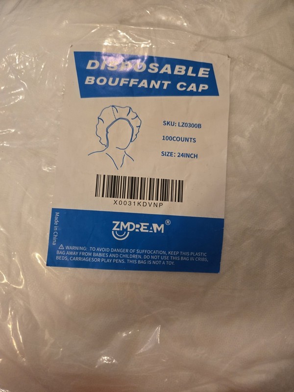 ZMDREAM Disposable Bouffant Cap 24 Inch 100 Counts MPN LZ0300B