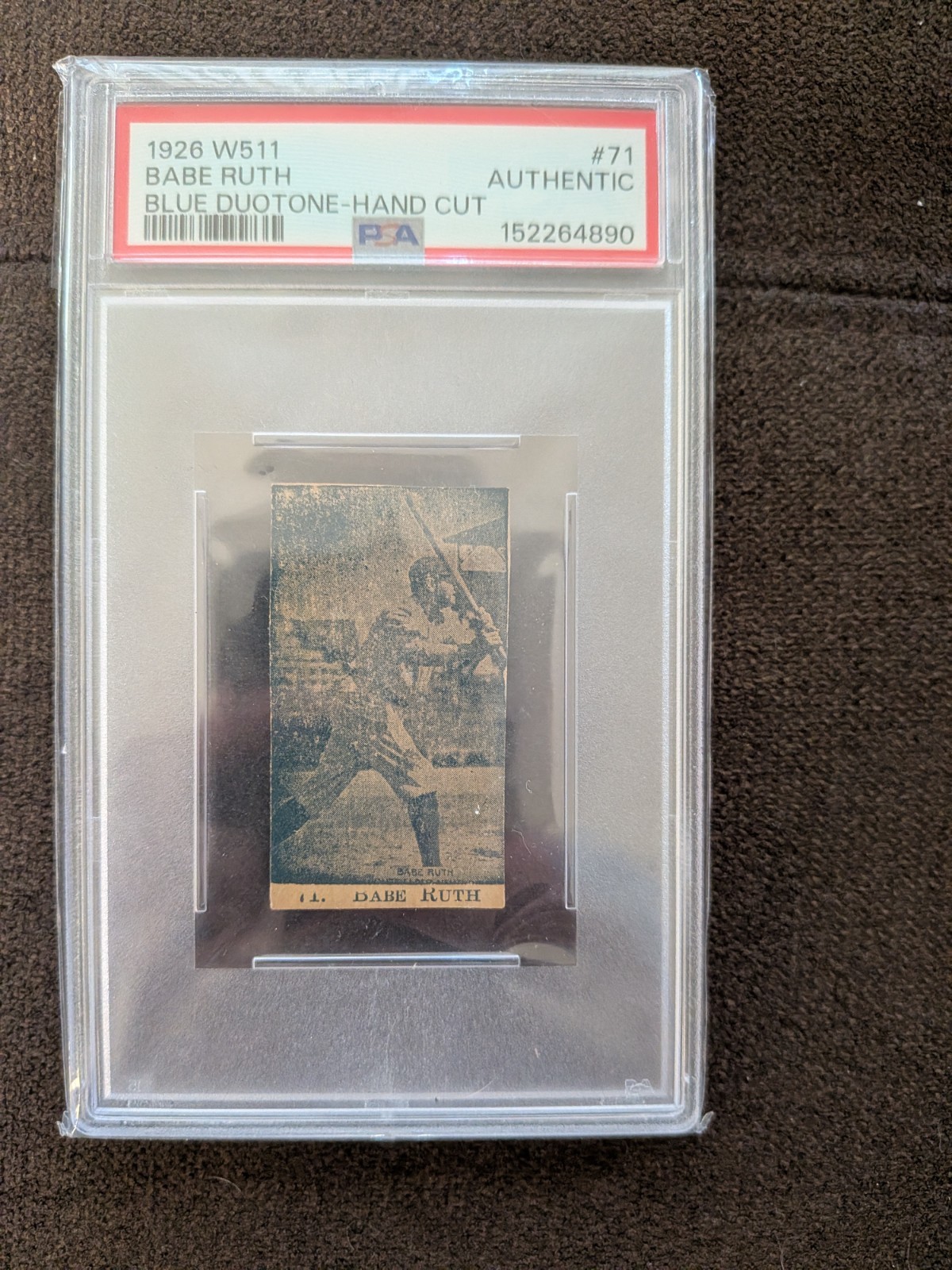 1926 W511 Babe Ruth Blue Duotone-Hand-Cut #71 PSA Authentic view 1