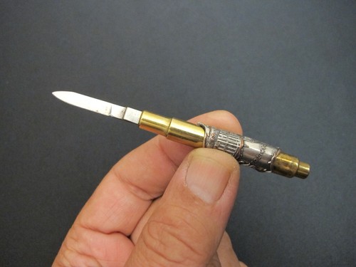 1883 "EAGLE PENCIL CO." Gravity Pencil sharpener Packet Knife Antique Rare Tool