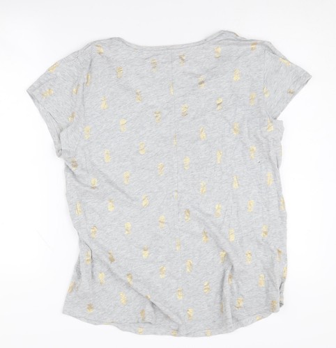 Gap Women’s Grey Glitter Pineapple Easy Tee T-Shirt XL - Picture 2 of 12