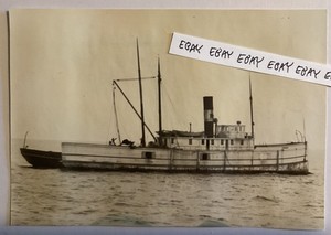 1881 OTTAWA TUGBOAT GREAT LAKES WOODEN STEAM WRECKING TUG SHIP BLT CHICAGO PHOTO