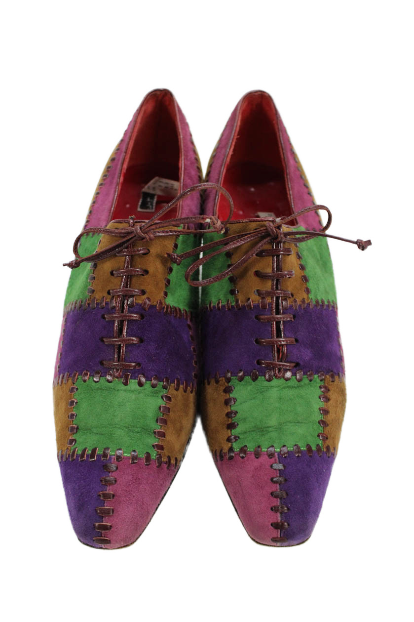 Philippe Model Womens Patchwork Pointed Toe Lace … - image 2