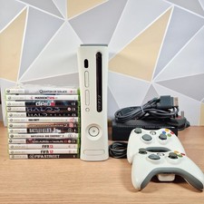 White Microsoft Xbox 360 Boxed Console with 2x Controllers 13 Video Games