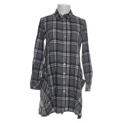 Zara Basic, Blusenkleid, Größe: XS, Z1975 DENIM, Grau/Weiß, Baumwolle #S6n
