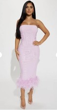 Fashion Nova Dedicated To You Midi Dress - Pink Medium New With Tags