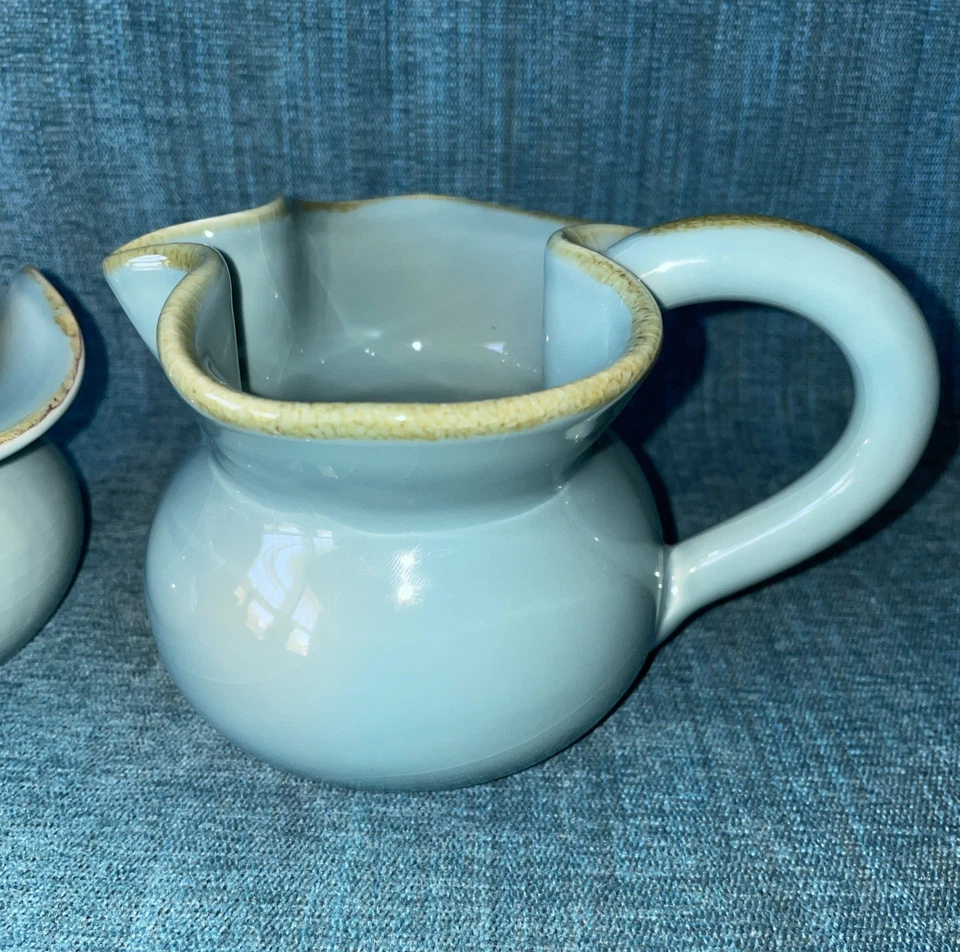 Southern Living At Home Creamer & Sugar Set; Robins Egg Blue; Toscana Collection - Image 2 of 4