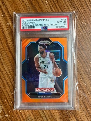 2022 Prizm Monopoly Joel Embiid Orange 98/124 PSA 10 All Stars 76ers