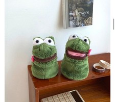 Cute Green Frog Plush Doll Keychain Coin Purse Mini Pouch Bag Charm Case